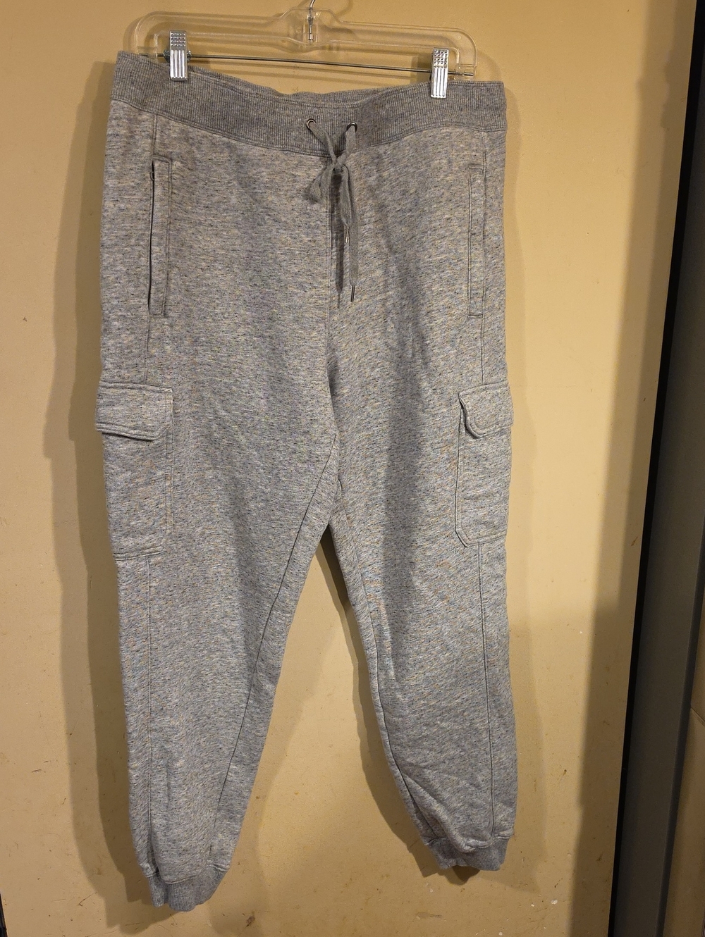 Men's Gray Cargo Jogger Pants - Comfortable Drawstring Sweatpants